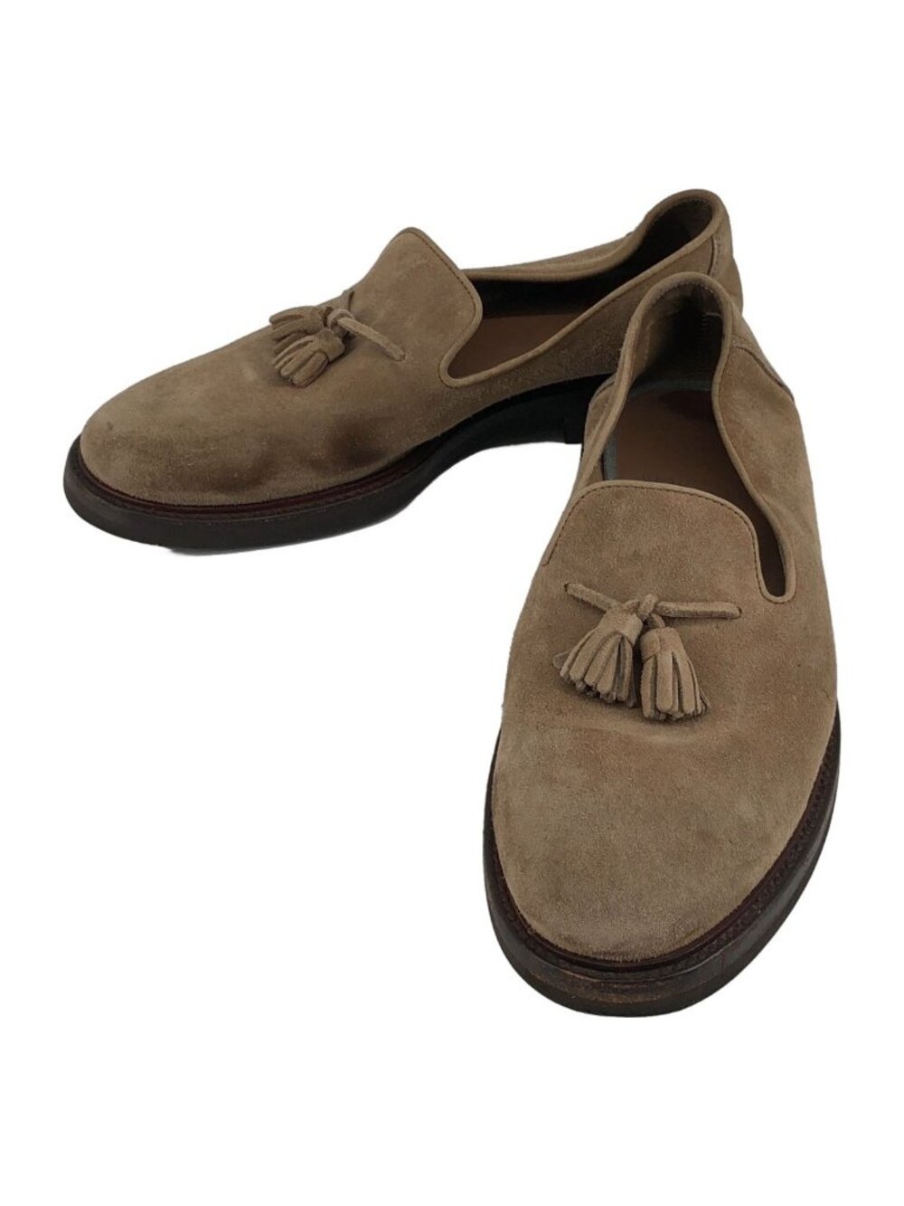 Brunello Cucinelli Suede Tassel Loafers Light Brown